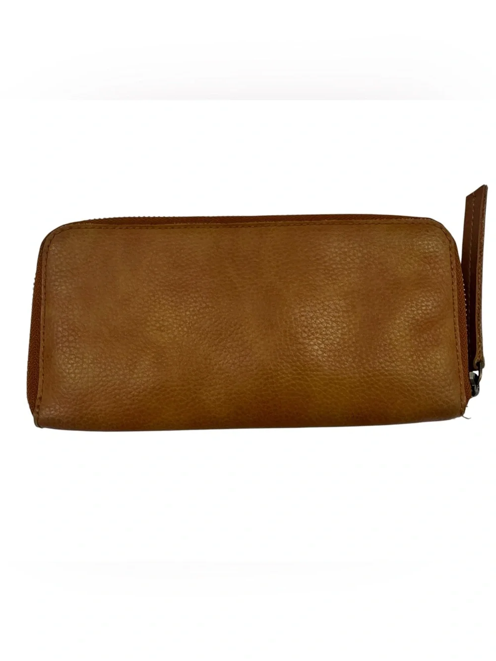Free People Boho Brown Vegan Leather Zip Around Card Holder Wristlet Wallet